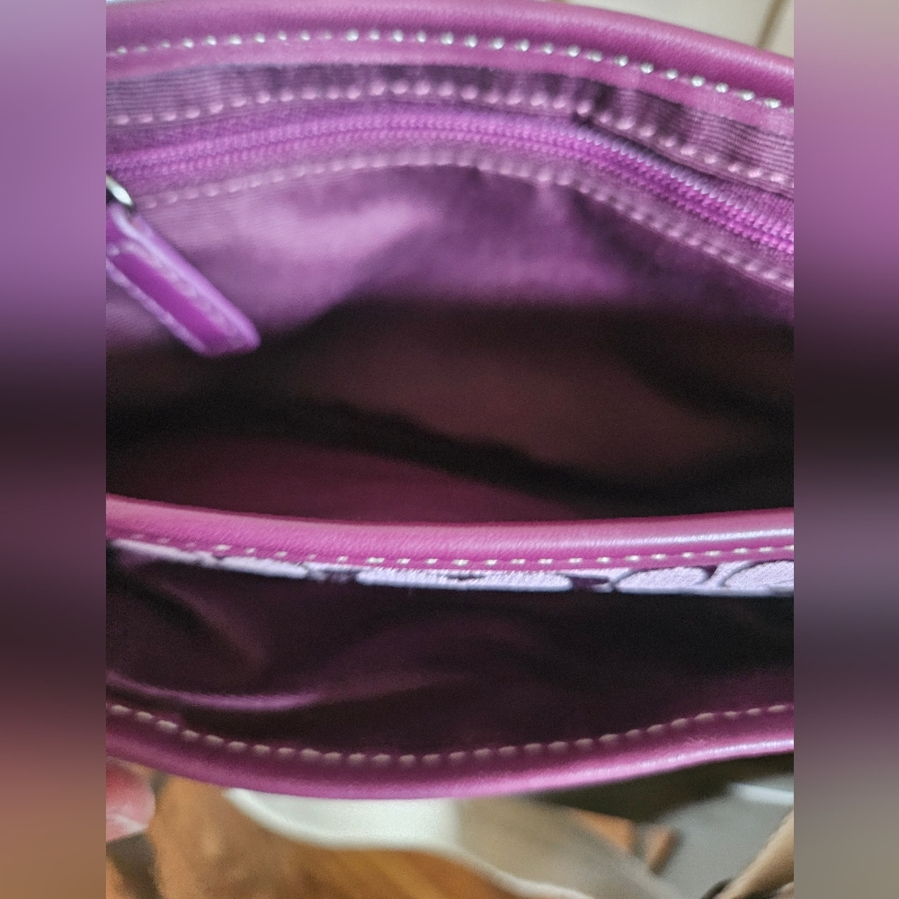 COACH Vintage Bon Voyage Signature Jacquard Belt Bag/ Fanny Pack Purple - Picture 5 of 9